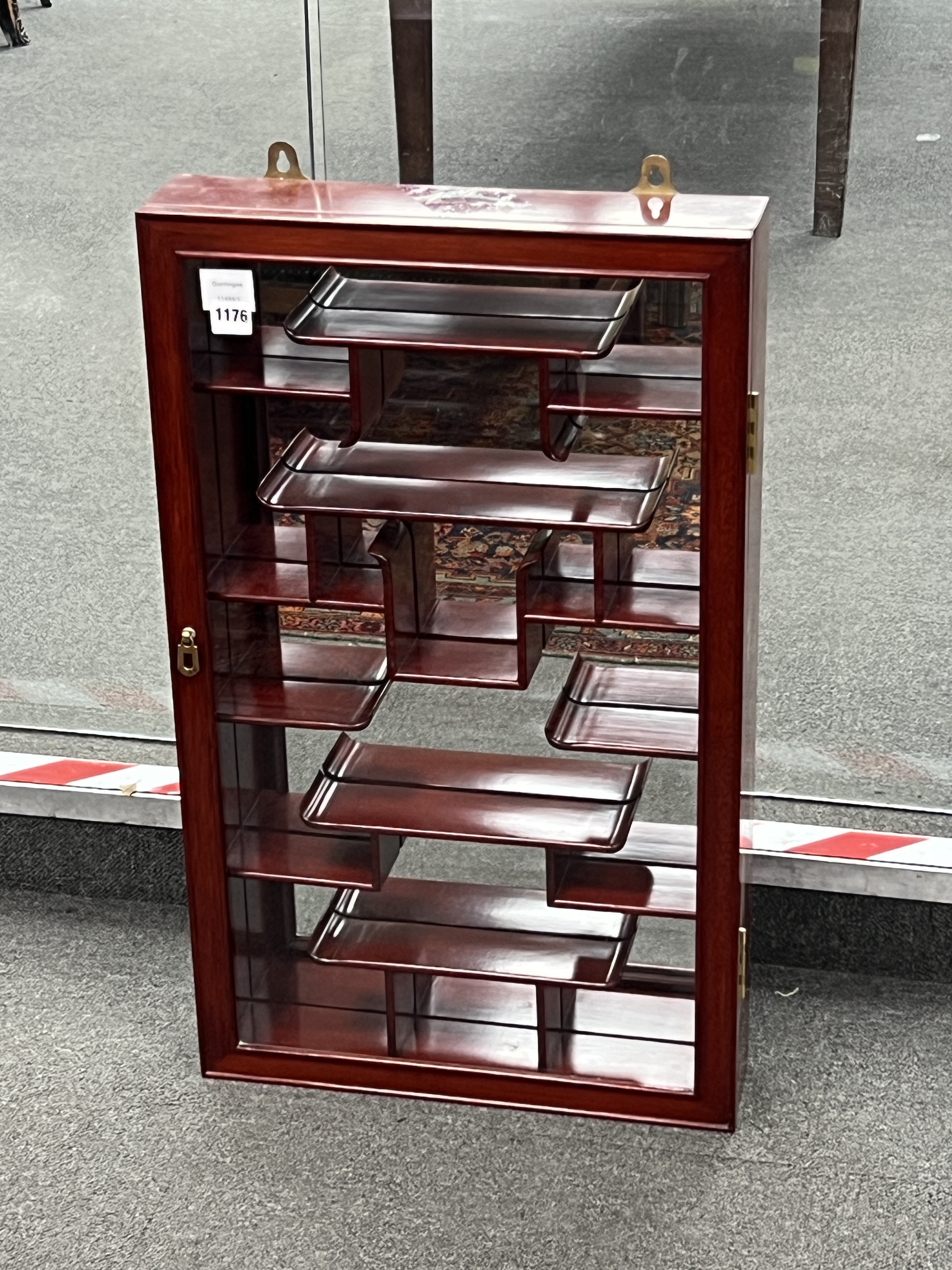 A Chinese hardwood wall cabinet, width 46cm, height 77cm